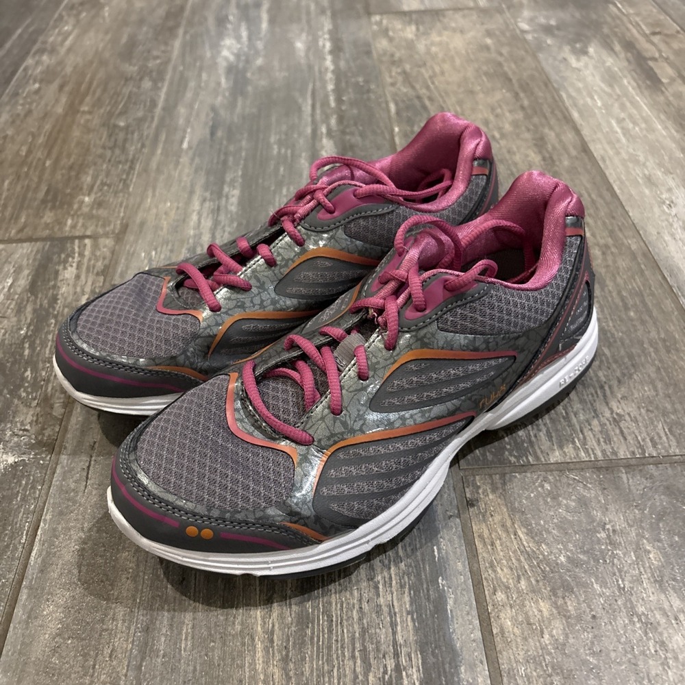 Ryka Devotion Plus Walking Shoes,‎ Pink-Orange-Gray Women's 7